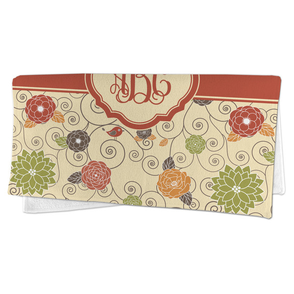 Fall Flowers Microfiber Dish Rag - FOLDED (half)