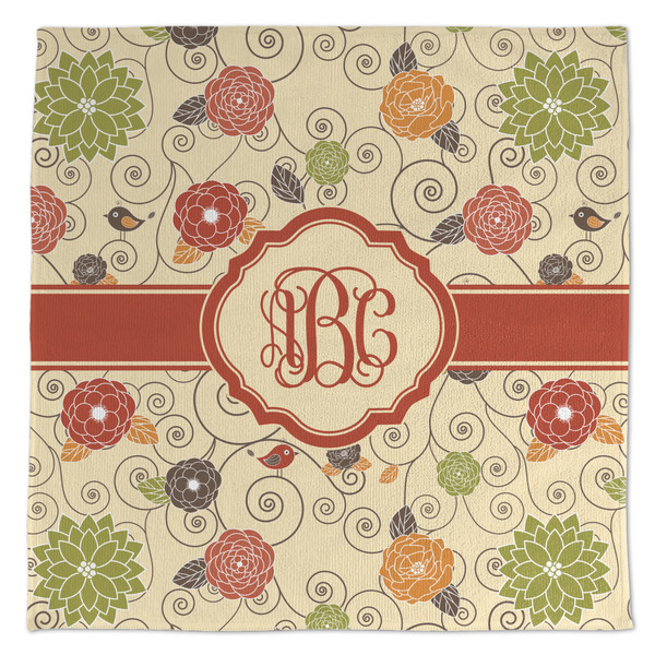 Custom Fall Flowers Microfiber Dish Towel (Personalized)