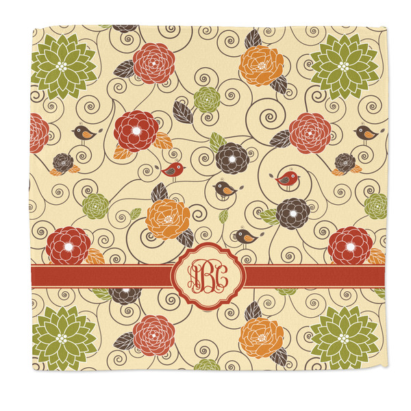 Custom Fall Flowers Microfiber Dish Rag (Personalized)