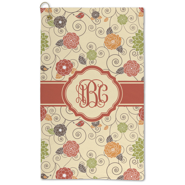 Custom Fall Flowers Microfiber Golf Towel - Large (Personalized)