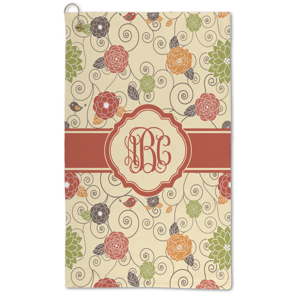 Custom Fall Flowers Microfiber Golf Towel (Personalized)