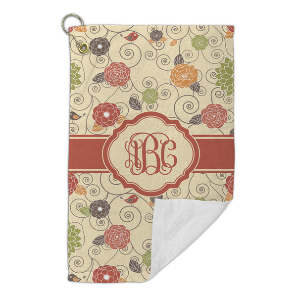 Fall Flowers Microfiber Golf Towels Small - FRONT FOLDED