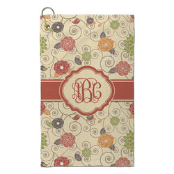 Fall Flowers Microfiber Golf Towel - Small (Personalized)