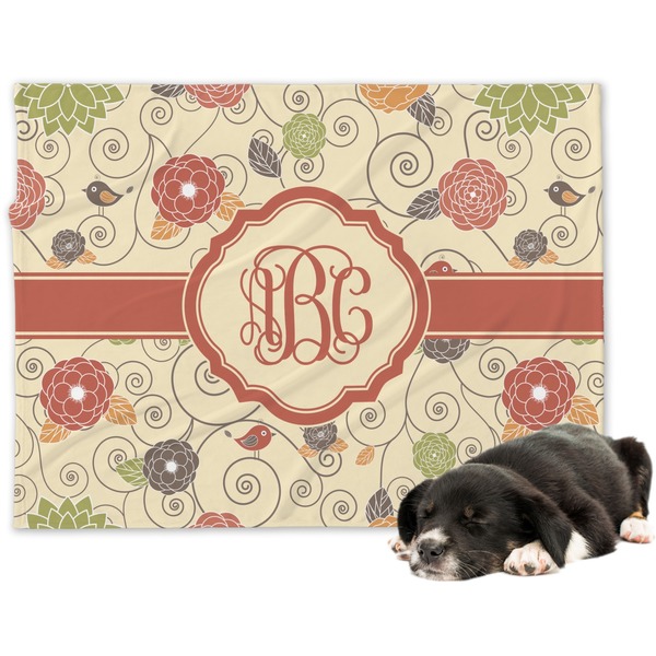 Custom Fall Flowers Dog Blanket (Personalized)