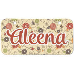 Fall Flowers Mini/Bicycle License Plate (2 Holes) (Personalized)