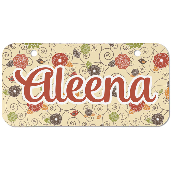 Custom Fall Flowers Mini/Bicycle License Plate (2 Holes) (Personalized)