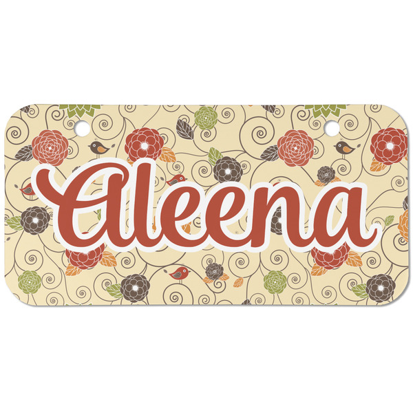 Fall Flowers Mini Bicycle License Plate - Two Holes