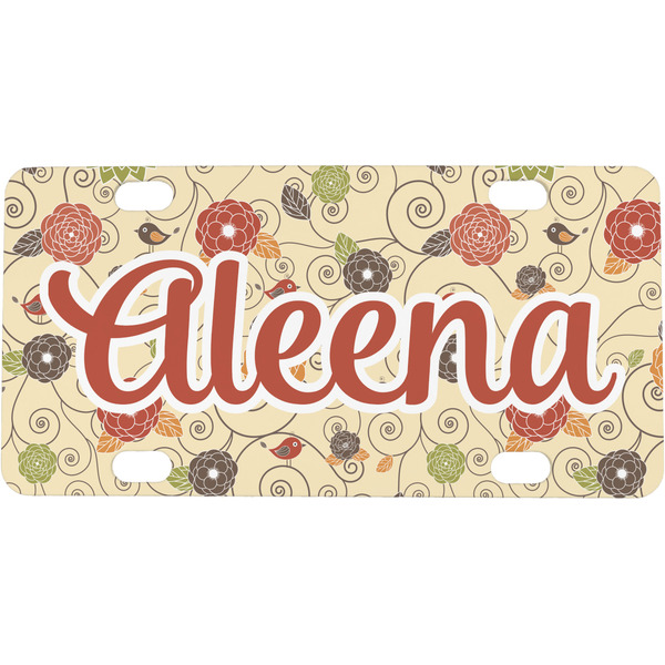 Custom Fall Flowers Mini/Bicycle License Plate (Personalized)