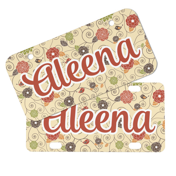 Fall Flowers Mini License Plates - MAIN (4 and 2 Holes)