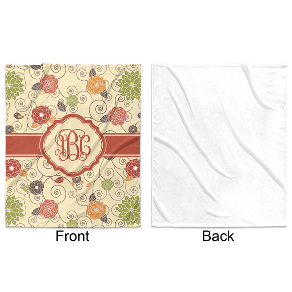 Fall Flowers Minky Blanket - 50"x60" - Single Sided - Front & Back