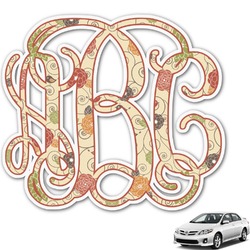 Fall Flowers Monogram Car Decal (Personalized)