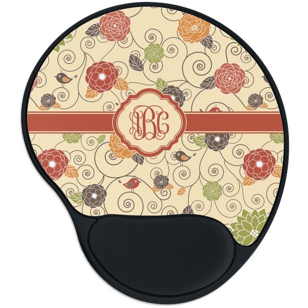 Custom Fall Flowers Mouse Pad with Wrist Support