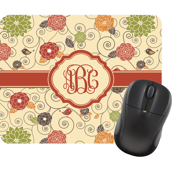 Custom Fall Flowers Rectangular Mouse Pad (Personalized)