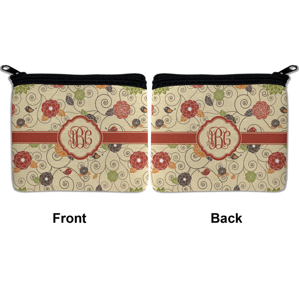 Fall Flowers Neoprene Coin Purse - Front & Back (APPROVAL)