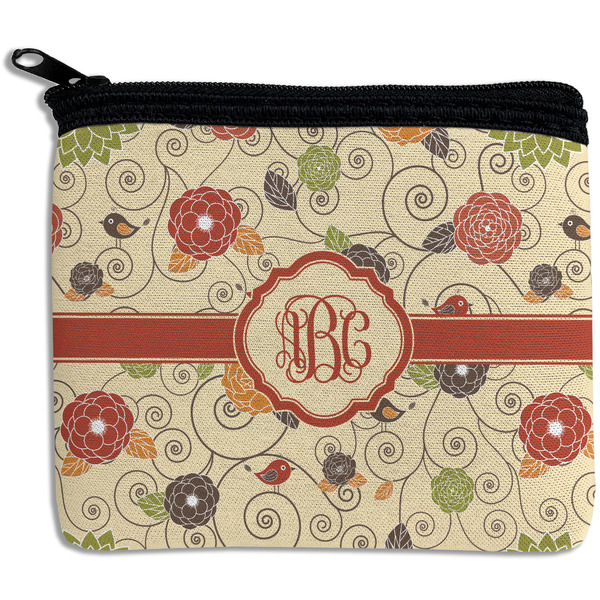 Custom Fall Flowers Rectangular Coin Purse (Personalized)