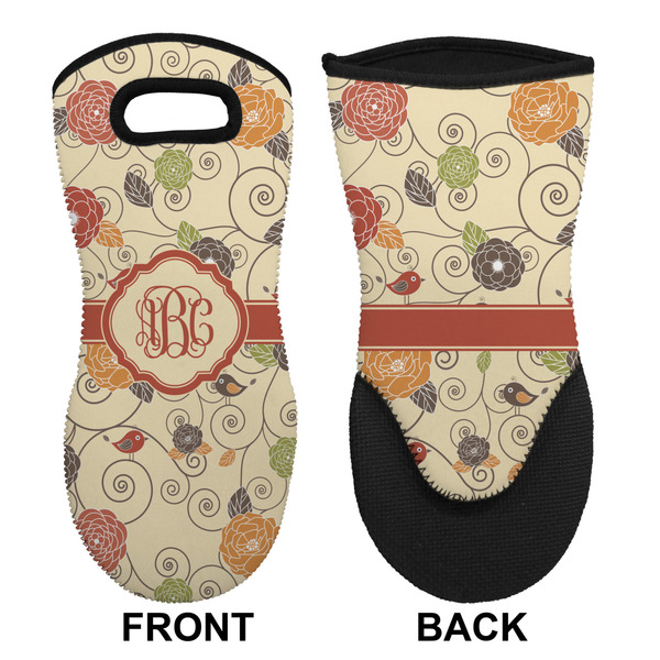 Fall Flowers Neoprene Oven Mitt (Front & Back)