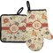 Fall Flowers Oven Mitt & Pot Holder Set w/ Monogram