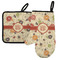 Fall Flowers Left Oven Mitt & Pot Holder Set w/ Monogram
