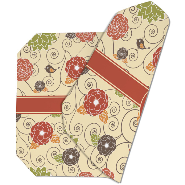 Custom Fall Flowers Dining Table Mat - Octagon (Double-Sided) w/ Monogram