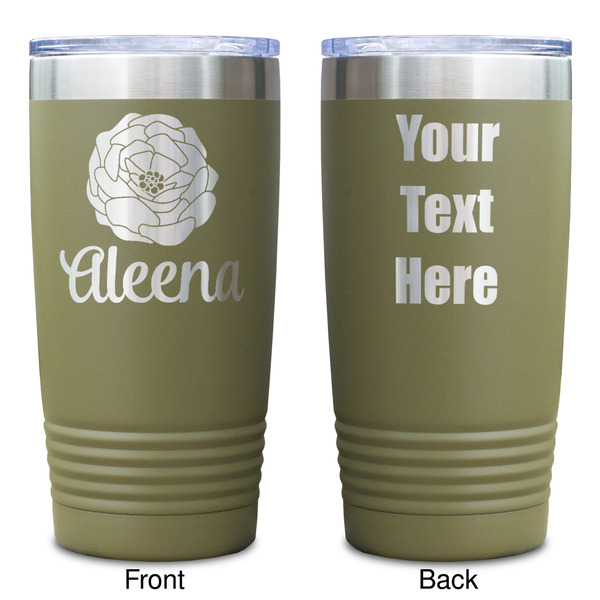 Fall Flowers Olive Polar Camel Tumbler - 20oz - Double Sided - Approval