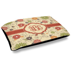 Fall Flowers Outdoor Dog Bed - Large (Personalized)