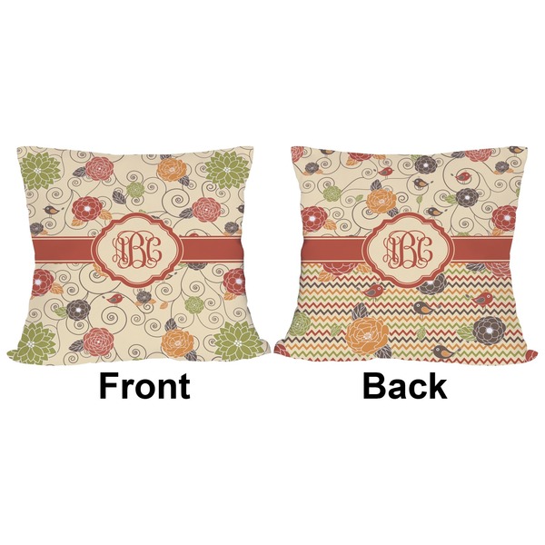 Fall Flowers Outdoor Pillow - 18x18