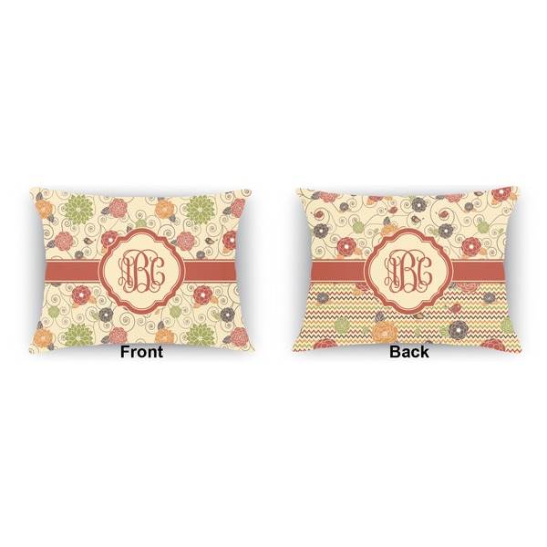 Fall Flowers  Outdoor Rectangular Throw Pillow (Front and Back)