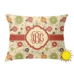 Fall Flowers Outdoor Throw Pillow (Rectangular) (Personalized)