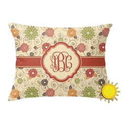 Fall Flowers Outdoor Throw Pillow (Rectangular) (Personalized)