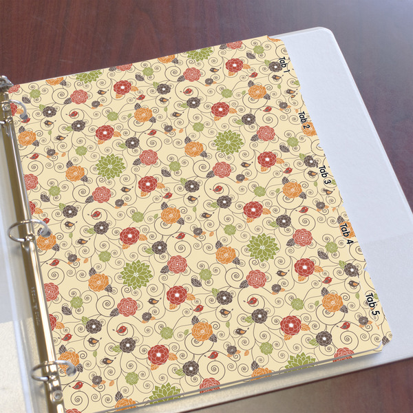 Fall Flowers Page Dividers - Set of 5 - In Context