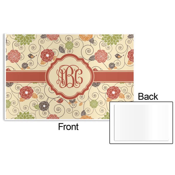 Fall Flowers Disposable Paper Placemat - Front & Back