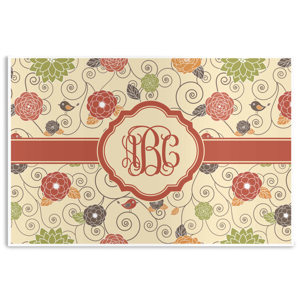 Custom Fall Flowers Disposable Paper Placemats (Personalized)