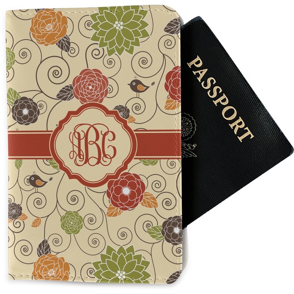 Custom Fall Flowers Passport Holder - Fabric (Personalized)
