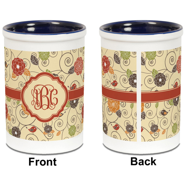 Fall Flowers Pencil Holder - Blue - approval