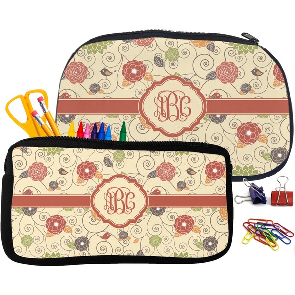 Fall Flowers Pencil / School Supplies Bags Small and Medium