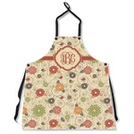Fall Flowers Apron Without Pockets w/ Monogram