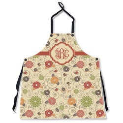 Fall Flowers Apron Without Pockets w/ Monogram