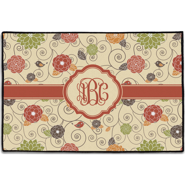 Fall Flowers Personalized Door Mat - 36x24 (APPROVAL)
