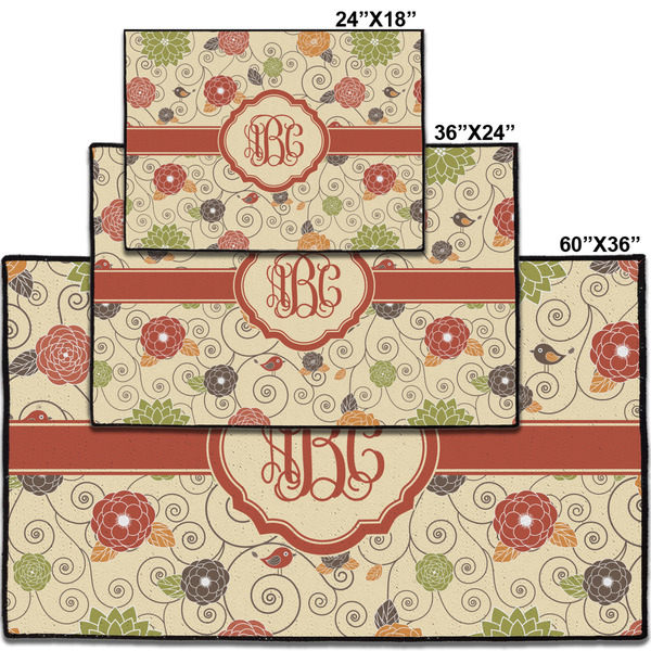 Fall Flowers Personalized Door Mat - Group Parent IMF