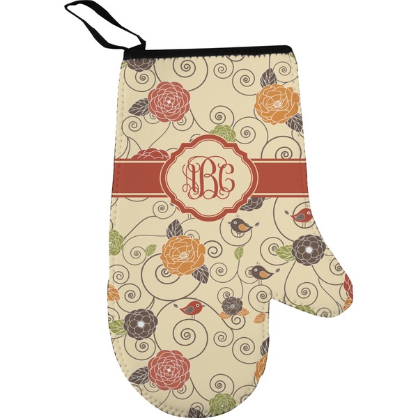 Custom Fall Flowers Right Oven Mitt (Personalized)