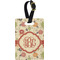 Fall Flowers Plastic Luggage Tag - Rectangular w/ Monogram
