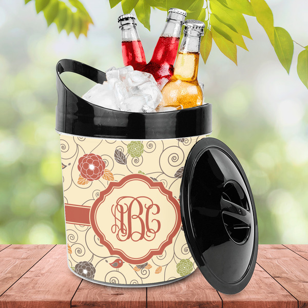 Fall Flowers Plastic Ice Bucket - LIFESTYLE