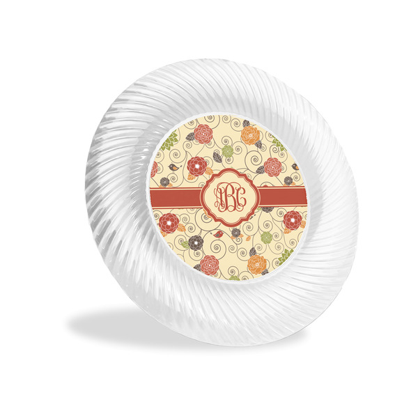 Custom Fall Flowers Plastic Party Appetizer & Dessert Plates - 6" (Personalized)