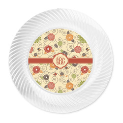 Fall Flowers Plastic Party Dinner Plates - 10" (Personalized)