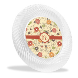 Fall Flowers Plastic Party Dinner Plates - 10" (Personalized)