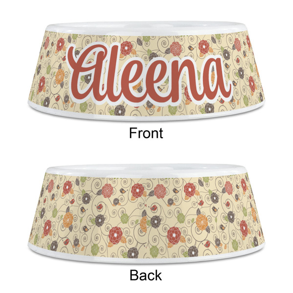 Fall Flowers Plastic Pet Bowls - Medium - APPROVAL