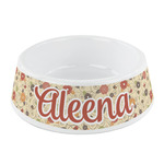 Fall Flowers Plastic Dog Bowl - Small (Personalized)