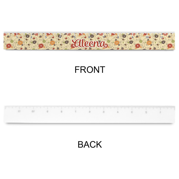 Fall Flowers Plastic Ruler - 12" - APPROVAL