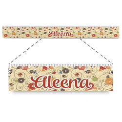 Fall Flowers Plastic Ruler - 12" (Personalized)