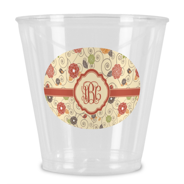 Custom Fall Flowers Plastic Shot Glass (Personalized)